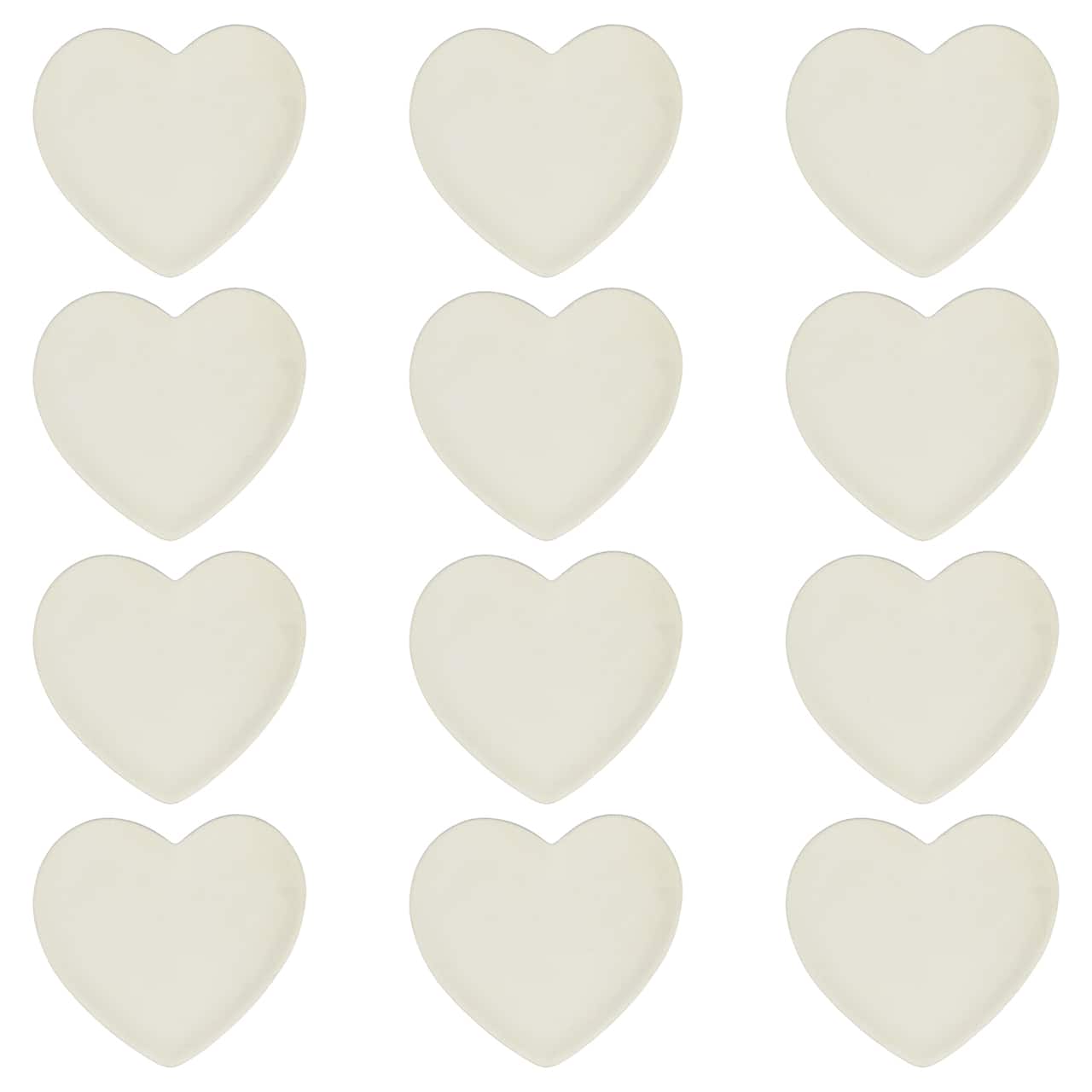 12 Pack: 4" White Ceramic Heart Trinket Tray by Make Market®